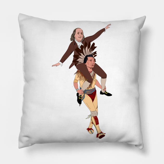 Benjamin Franklin and Iroquois Confederacy Pillow by RMZ_NYC