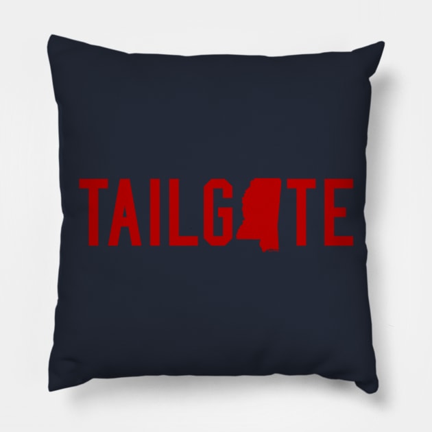 TAILGATE MISSISSIPPI OXFORD Pillow by thedeuce