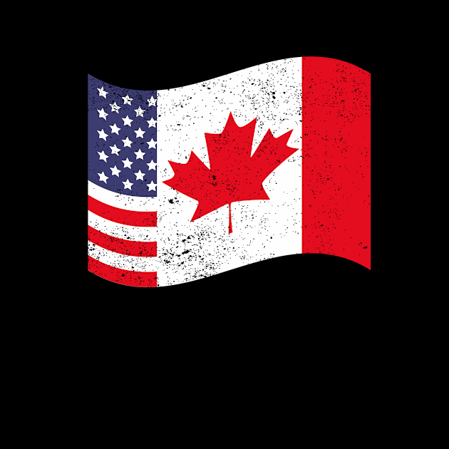 Canadian American Flag US Maple Leaf Canada by shirtsyoulike