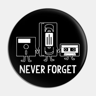 Never Forget Floppy Disk distress Pin