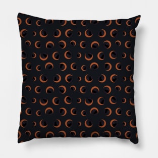 Black Cat and Rose Gold Crescent Moon Pattern Pillow