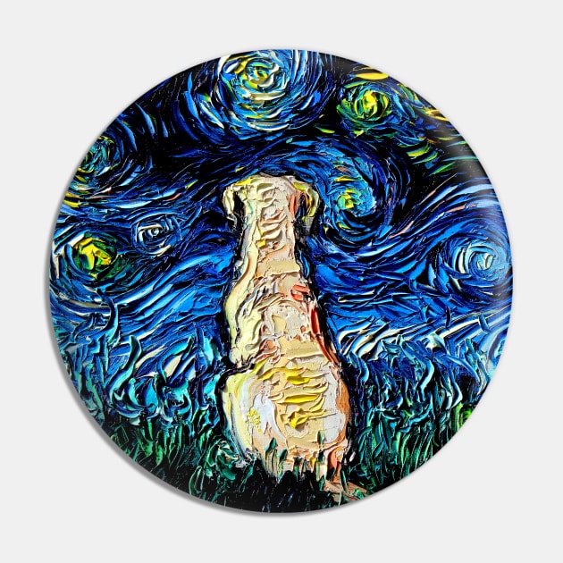 Yellow Labrador Night Pin by sagittariusgallery