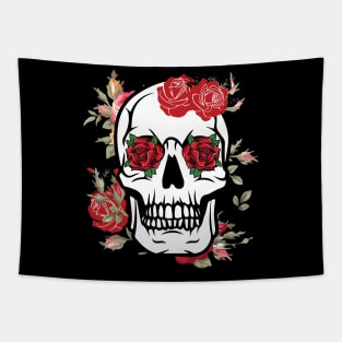 skull with roses Tapestry