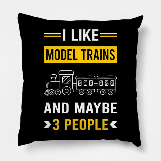 3 People Model Train Trains Railroad Railway Pillow by Good Day