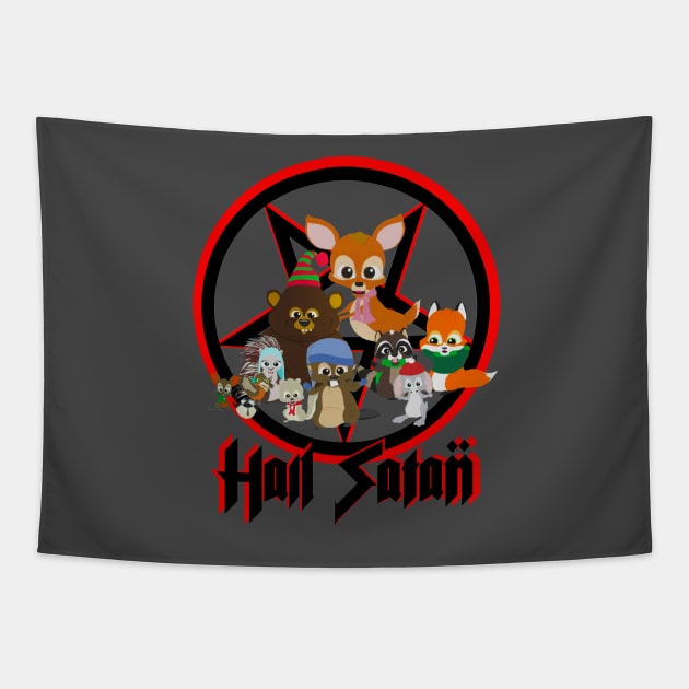 South Park - Woodland Critter Christmas - Hail Satan Tapestry by Xanderlee7