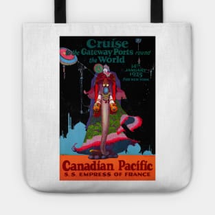 Vintage Travel Poster Cruise To The Gateway Ports Around The World Canada Tote