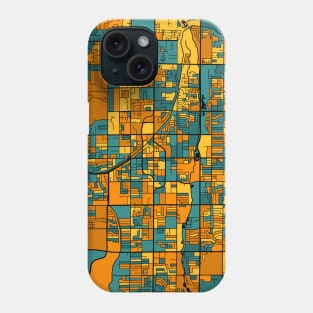 Scottsdale Map Pattern in Orange & Teal Phone Case