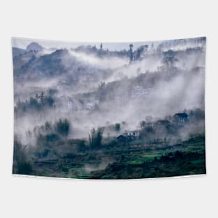 Foggy Mountain in Vietnam Tapestry