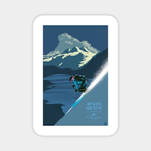 Retro Big White Ski Resort Poster Magnet