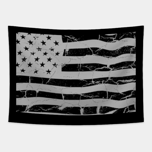 Gray American Flag Tapestry by ALLAMDZ