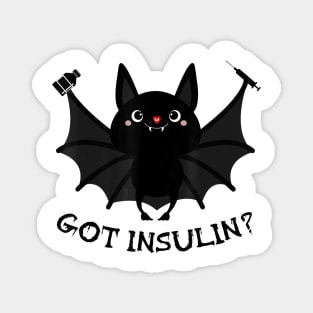 Diabetes awareness Got Insulin Bat Holding Syringe Diabetes Halloween Gift Magnet