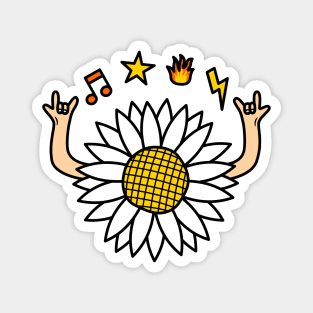 Rock And Roll Daisy Flower Magnet