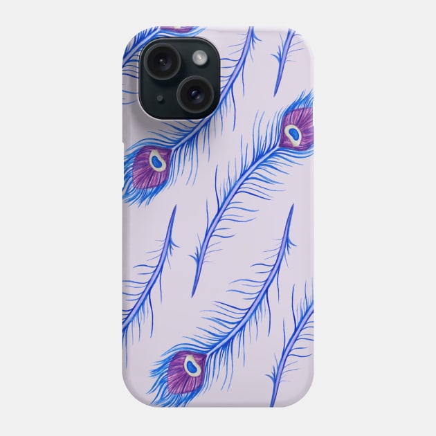 Peacock Feather Pattern Phone Case by kuallidesigns