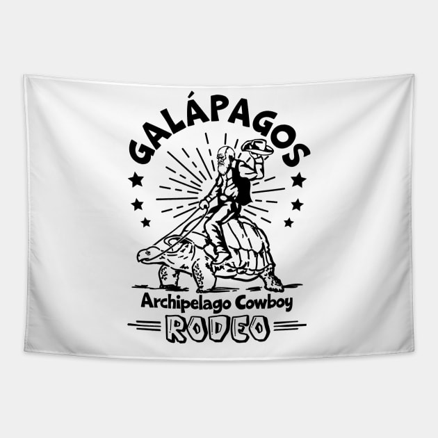 Darwin Galapagos Archipelago Cowboy Rodeo Tapestry by Graphic Duster