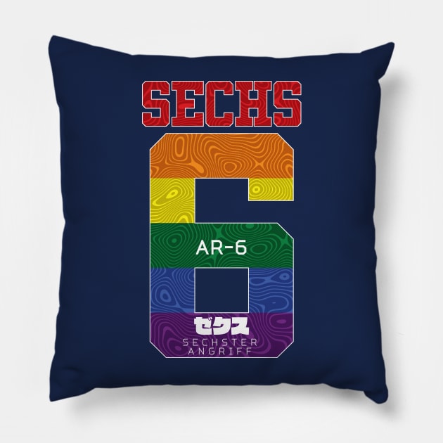 Sechs Pride Pillow by Krobilad