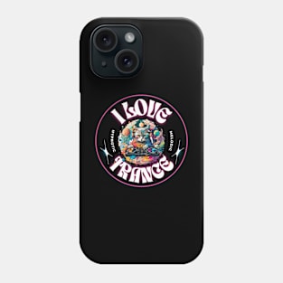 TRANCE  - I Love Trance Cat (White/Pink) Phone Case