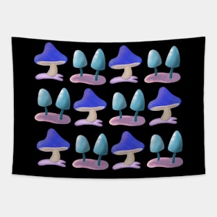 Magical mushroom pattern Tapestry