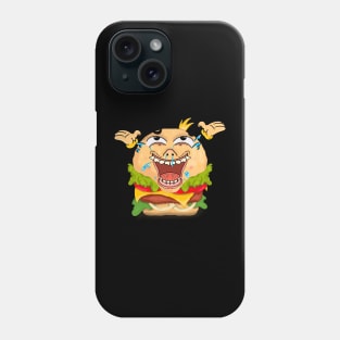 goofy hamburger emoji Phone Case