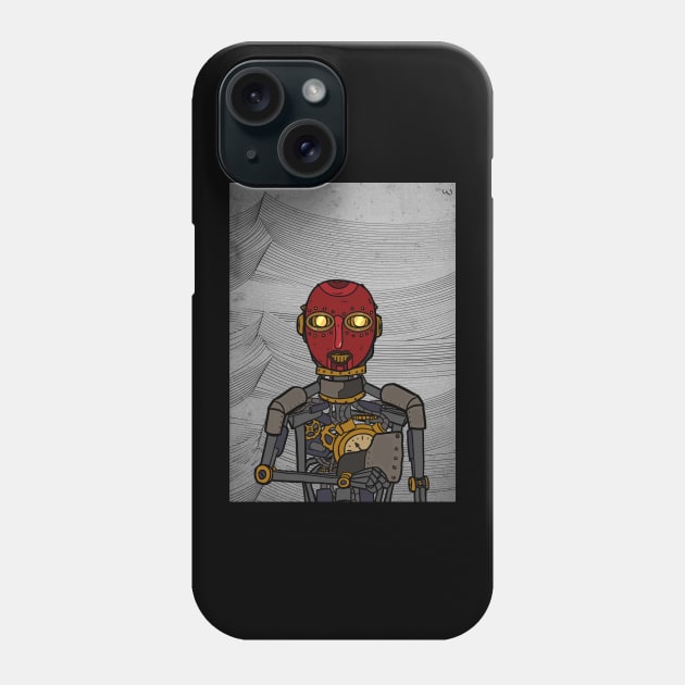 Unveil NFT Character - RobotMask WavesGlyph with Ape Eyes on TeePublic Phone Case by Hashed Art