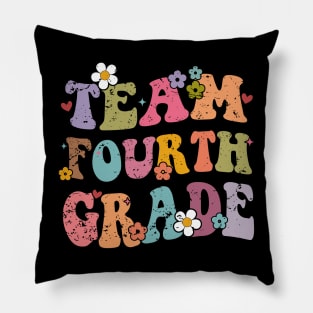 Team 4th Grade Groovy Back to School Gifts Teacher Student Pillow