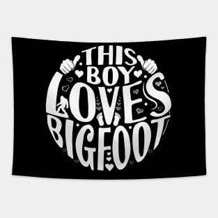 This Boy Loves Bigfoot Tapestry