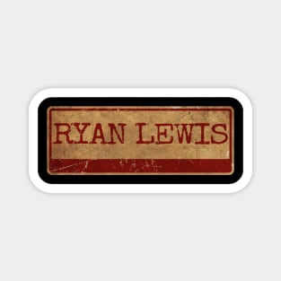 Aliska text red gold retro Ryan Lewis Magnet