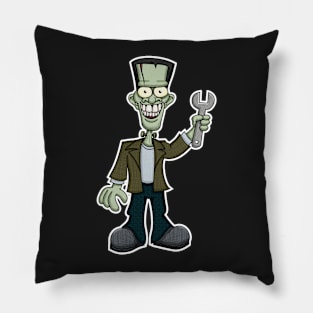 Frankenstein with Wrench Pillow