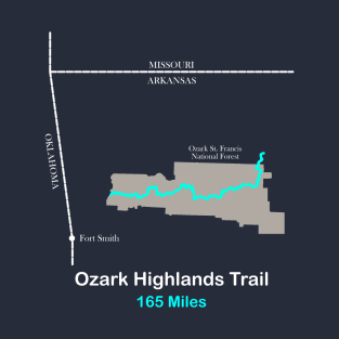 Route Map of the Ozark Highlands Trail T-Shirt