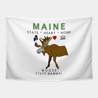 Maine - Moose - State, Heart, Home - state symbols Tapestry