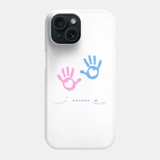 Twin baby girl and boy hand print Phone Case