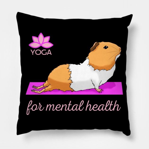 Yoga for Mental Health Awareness Guinea Pig Yoga Pose Pillow by JettDes