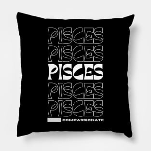 Pisces Zodiac retro design Pillow