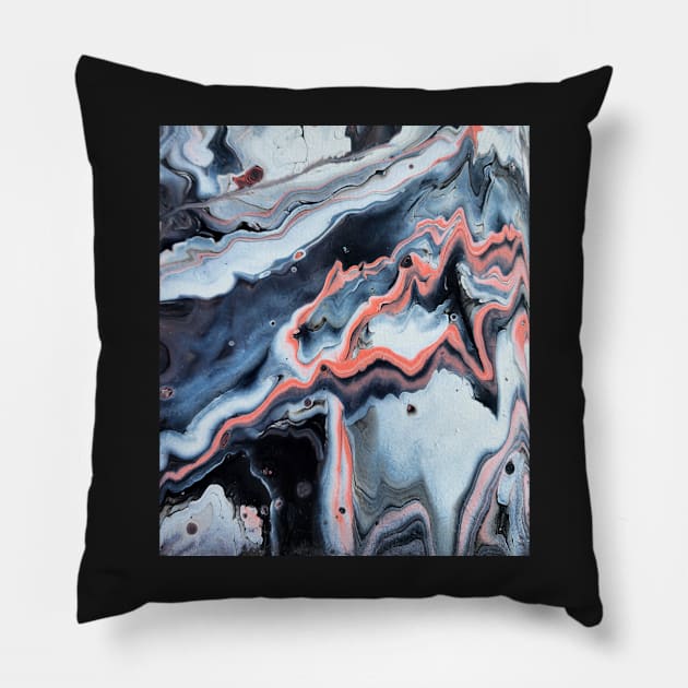 Glacier Sunrise - Abstract Acrylic Pour Painting Pillow by dnacademic