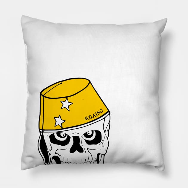 Cool New York City Gangster Skull Design by Milaino Pillow by Milaino