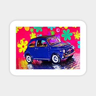 Surreal Fiat 500 blue Magnet