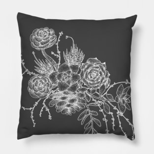 Succulent Vibes (Chalkboard style) - Nature, floral design, plant lover Pillow