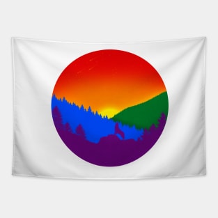 Subtle Gay Pride Flag Landscape Tapestry