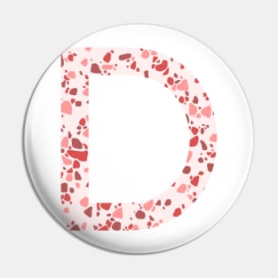 Pink Terrazzo Initial D Pin