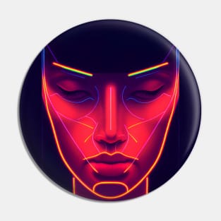 Artificial intelligence human face Pin