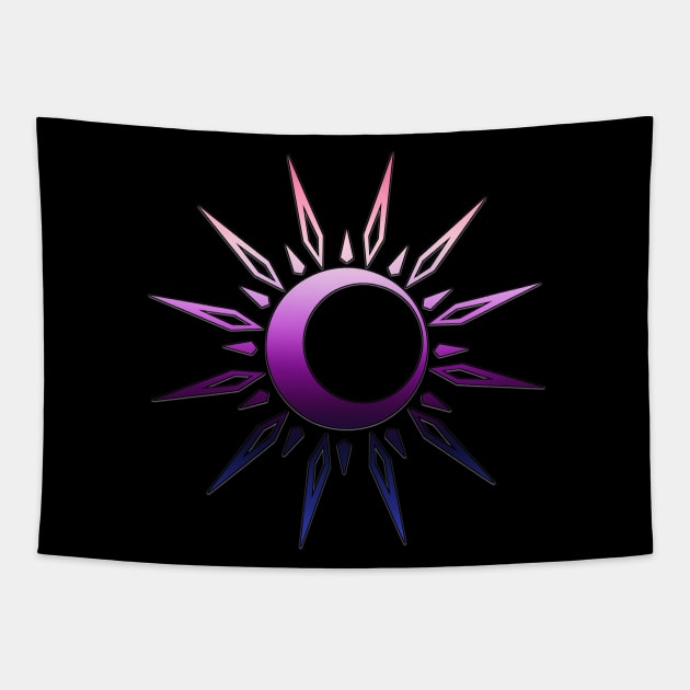 Genderfluid Celestial Spiritual Queer Pride Sun Moon Boho Yoga Tapestry by AmbersDesignsCo