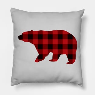 1980s Funny Matching Family Christmas lumberjack Buffalo Plaid Bear Pillow