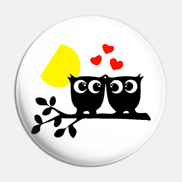 Owls in Love Pin by bryanartsakti