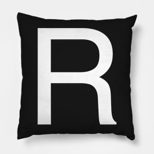 Helvetica R in white Pillow