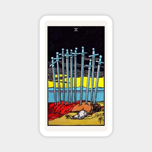 Card #59 - Ten Of Swords - Rider Waite Smith Tarot Magnet