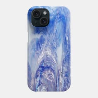 Blue and White Marble Glass Phone Case