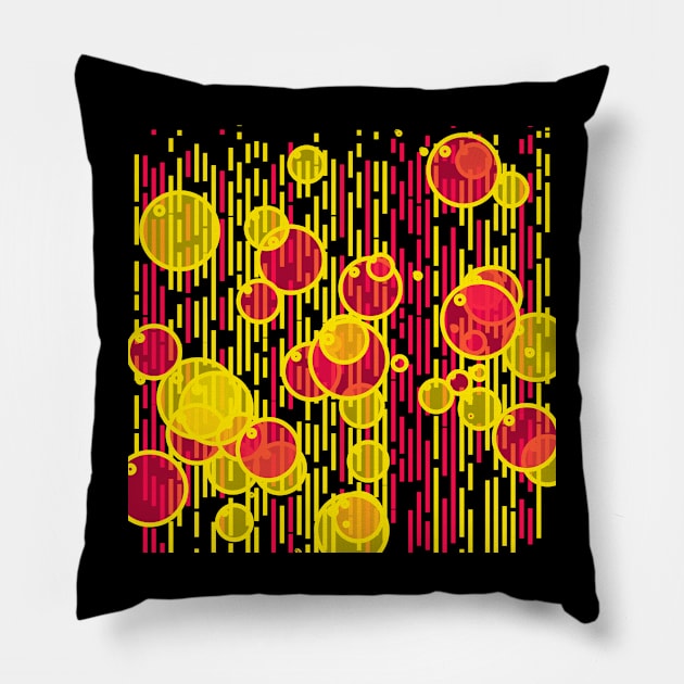 Bubbles and lines Pillow by Gaspar Avila