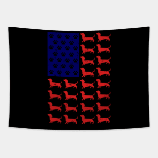 Dachshund American Flag 4th Of July Tapestry