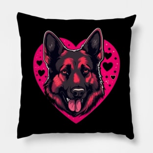 German Shepherd Valentine Day Pillow