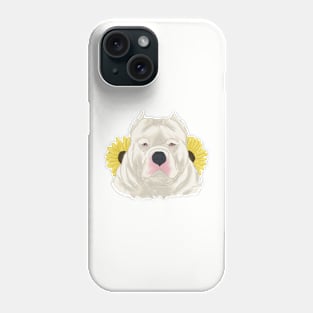 White American Bully with Sunflowers Phone Case