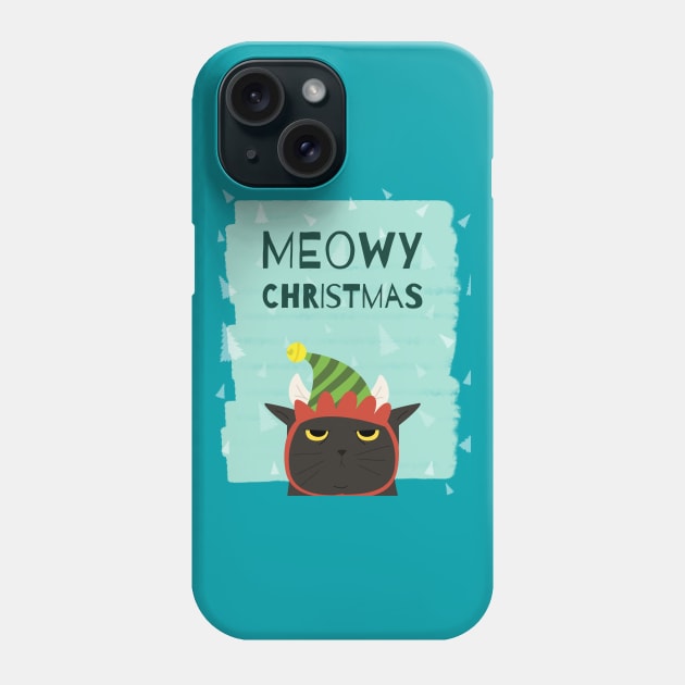 meowy christmas Phone Case by natashawilona